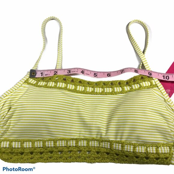 Xhilaration Womens Size Medium Swim Bikini Top Striped Yellow New With Tags - Picture 7 of 12